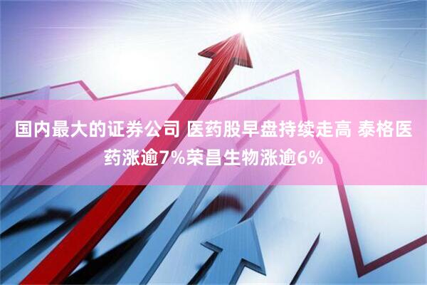 国内最大的证券公司 医药股早盘持续走高 泰格医药涨逾7%荣昌生物涨逾6%